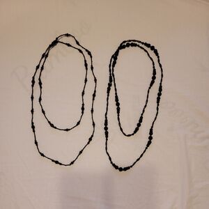 Elegant Black Beaded Necklace Set